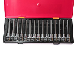 JTC-K4152 Набор головок с насадкой TORX, HEX, SPLINE 1/2" (в кейсе) 15шт
